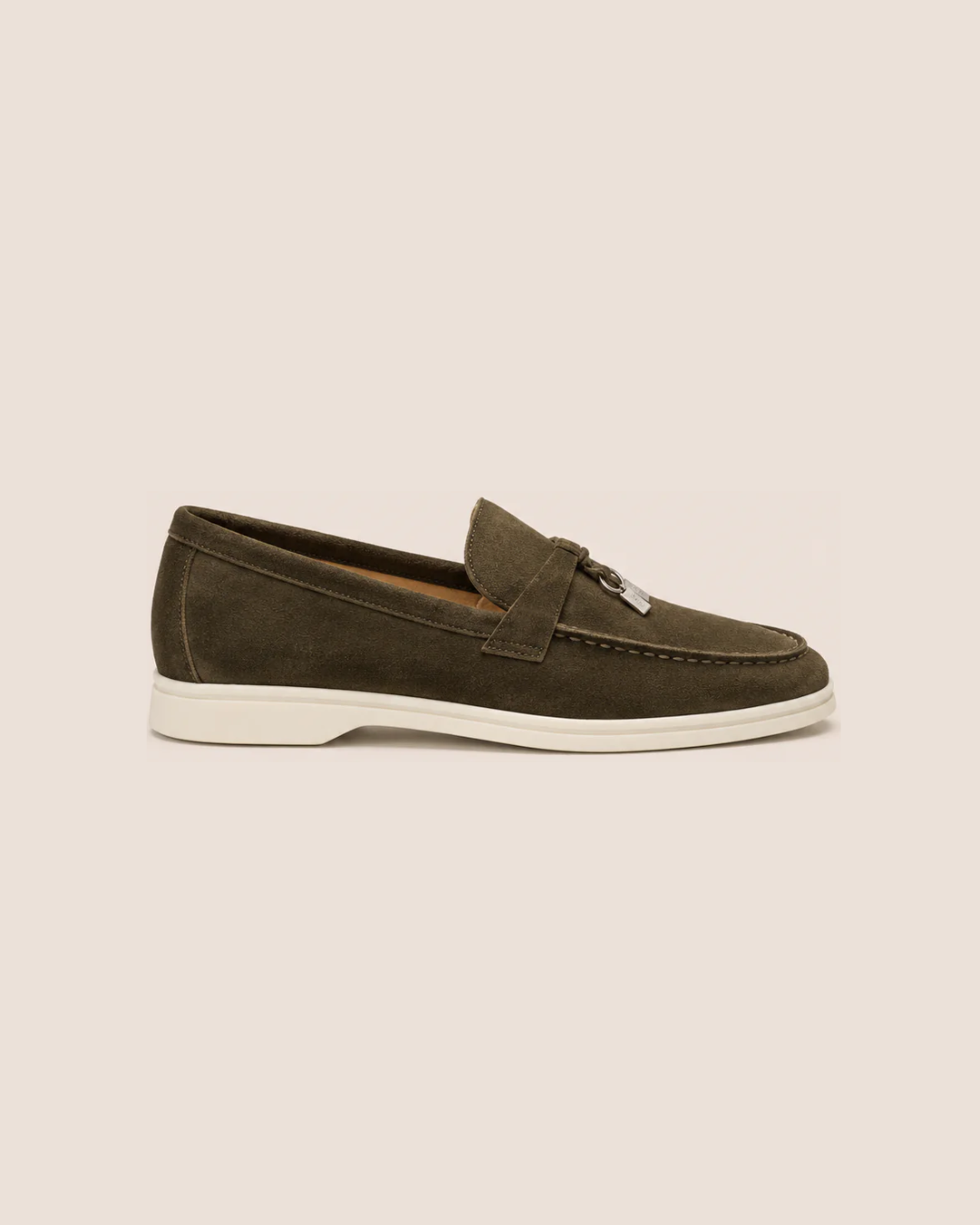 Lady Olive Green Ischia Buckle Loafer — view 1