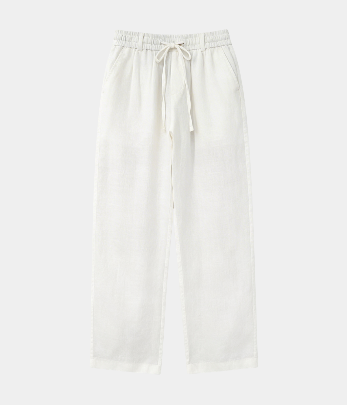 White Linen Trousers — view 1