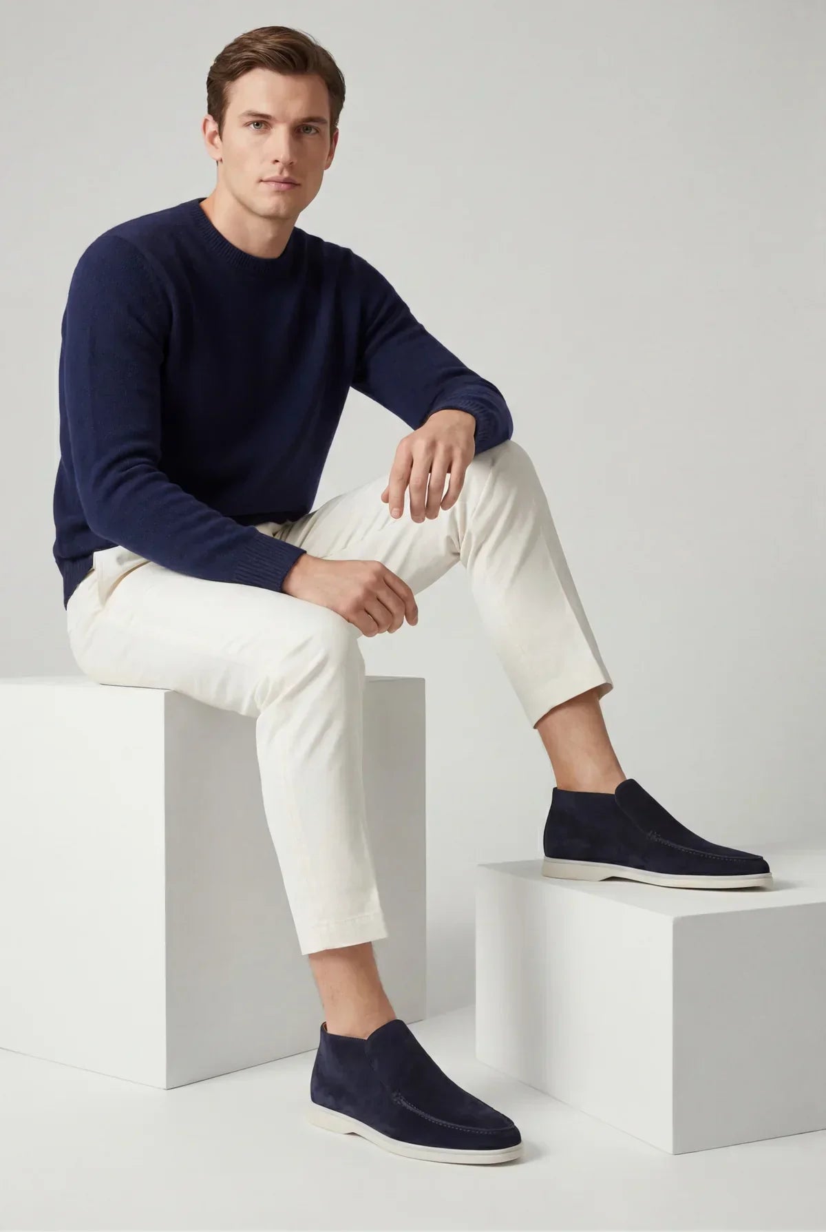 Moreno Suede City Loafer Navy