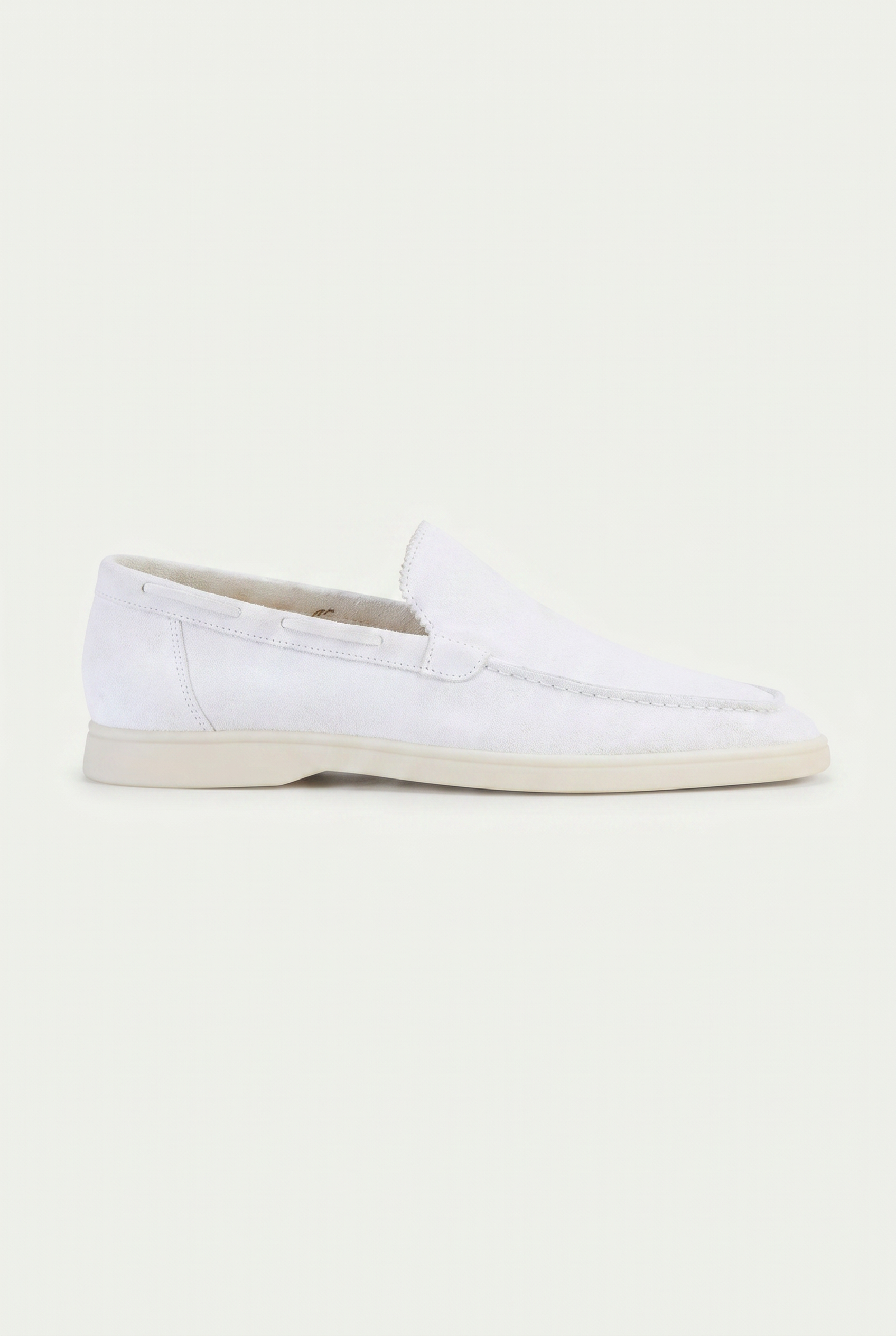 Moreno Classic Suede Loafer White — view 1
