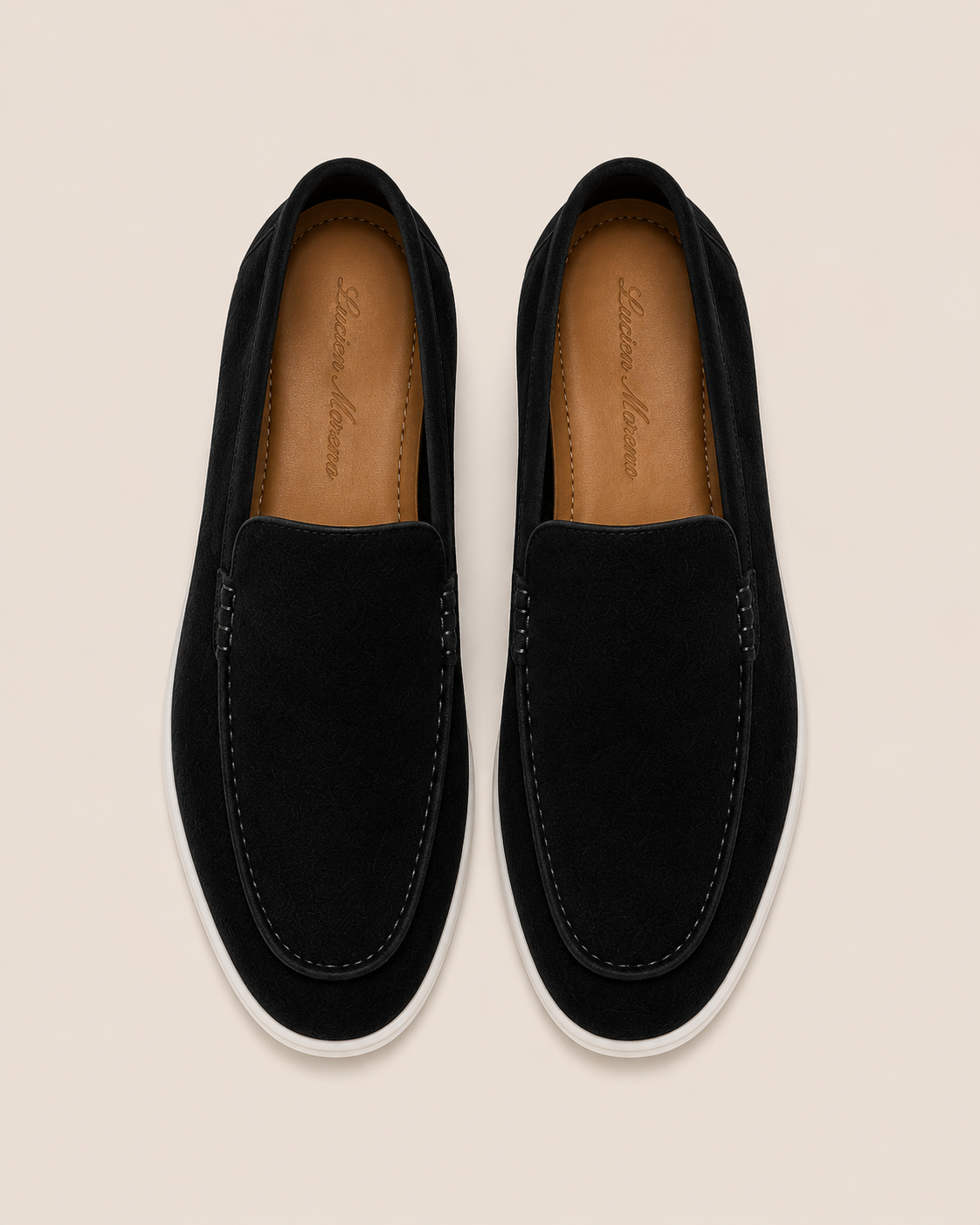 Black Cowhide Slip-On Loafers