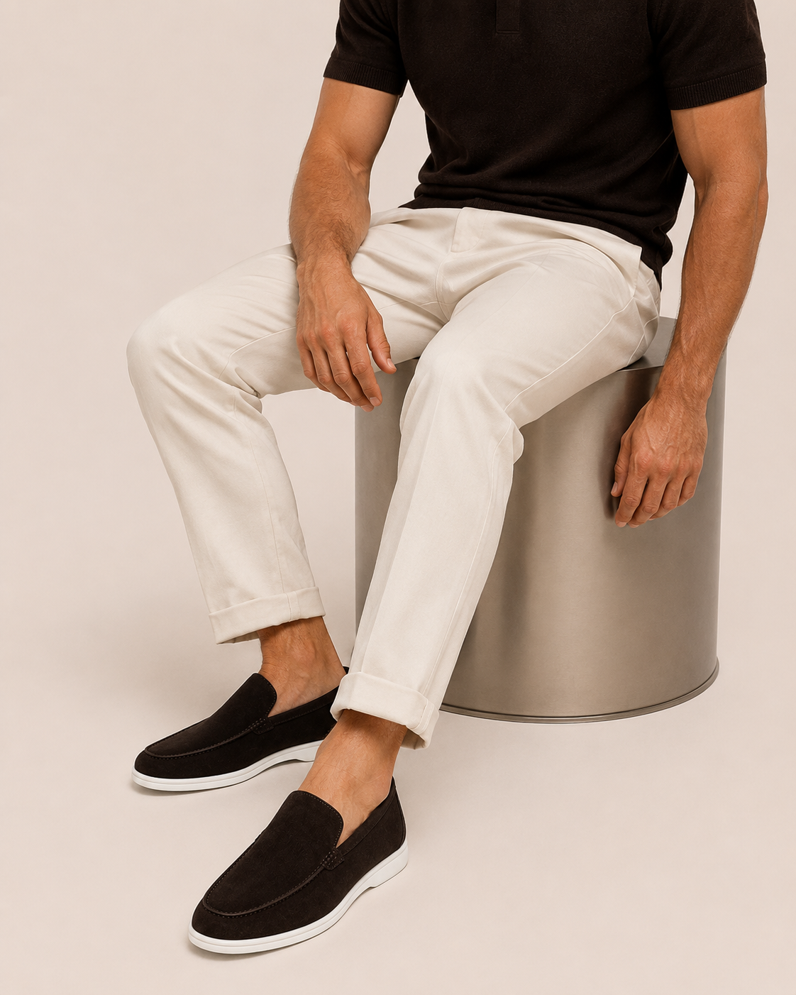 Dark Brown Cowhide Slip-On Loafers