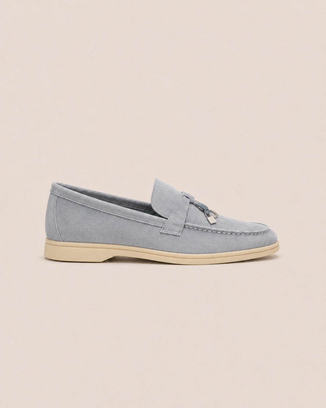 Lady Gray Blue Buckle Loafer
