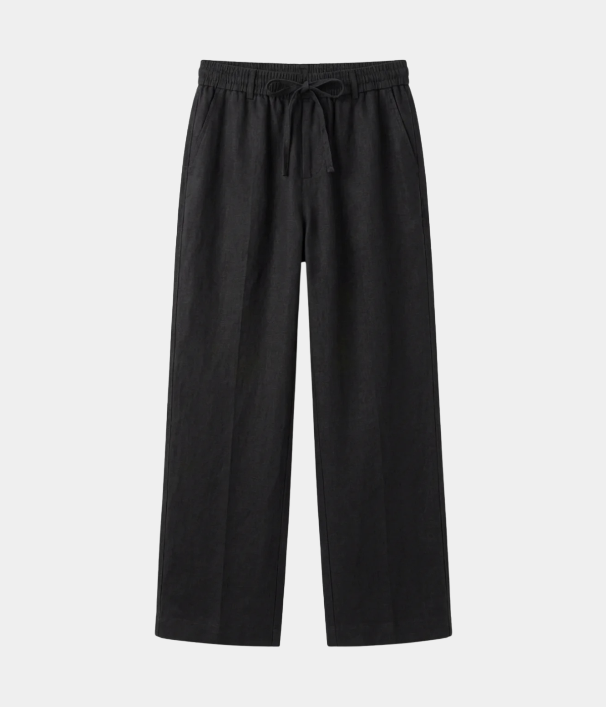 Black Linen Trousers — view 1