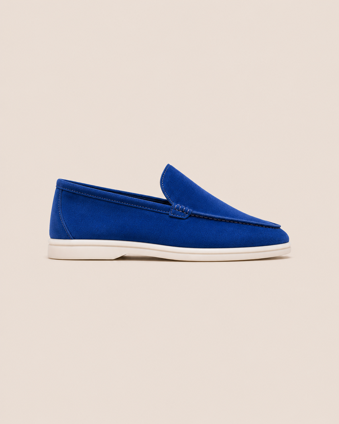 Royal Blue Cowhide Slip-On Loafers