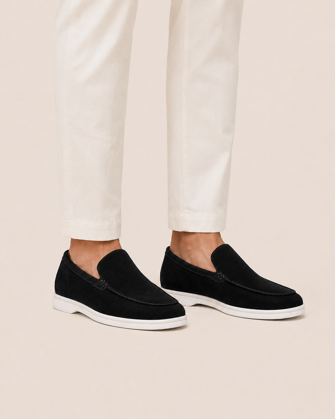Black Cowhide Slip-On Loafers