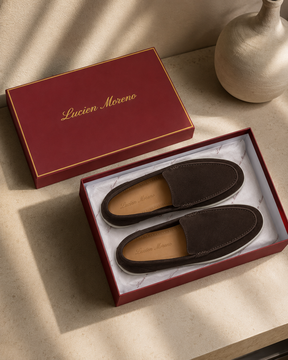 Dark Brown Cowhide Slip-On Loafers