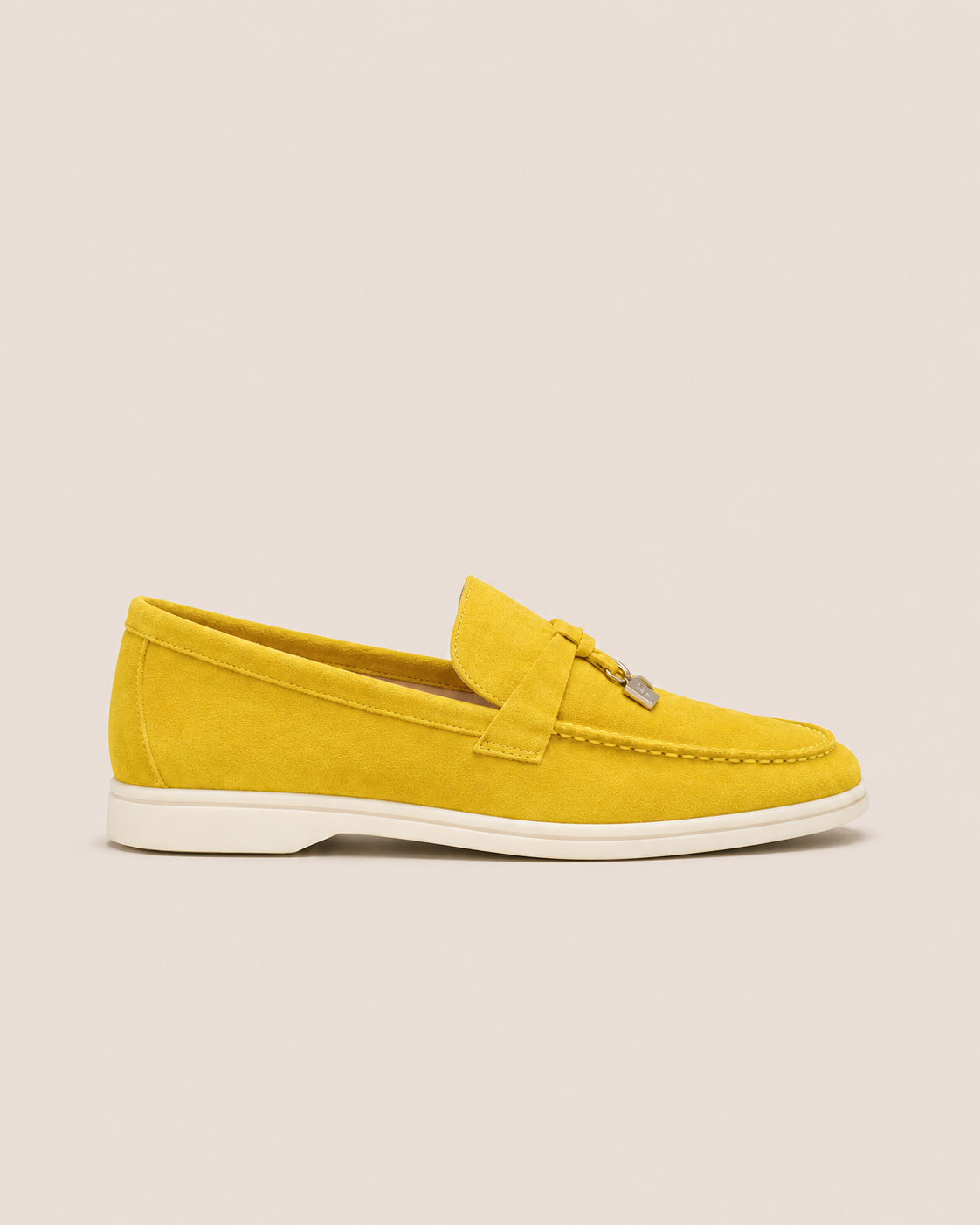 Lady Goose Yellow Buckle Loafer