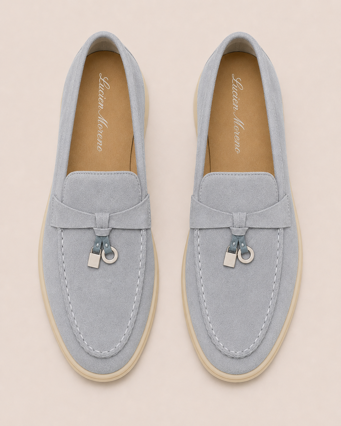 Lady Gray Blue Buckle Loafer