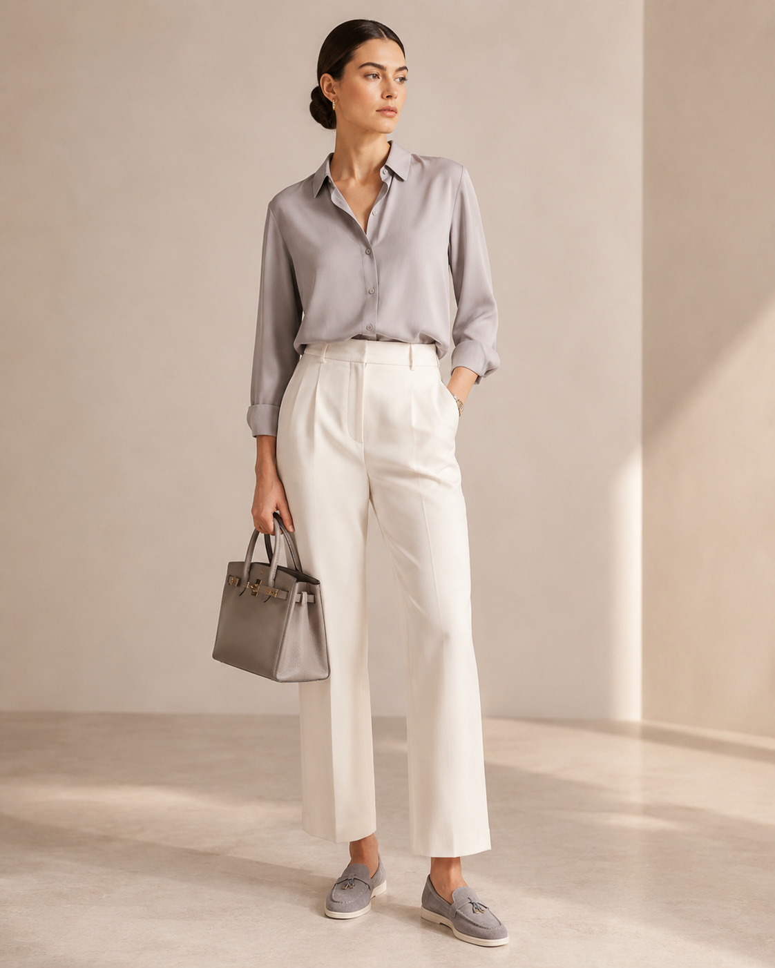Lady Gray Buckle Loafer