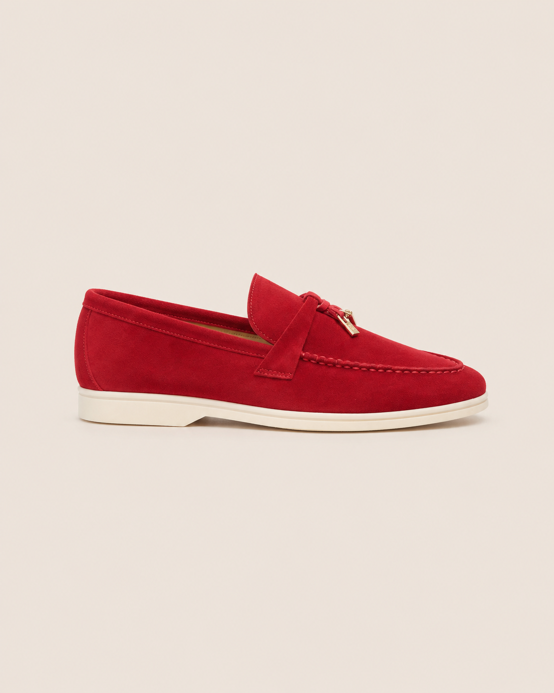 Lady Wine Red Buckle Loafer